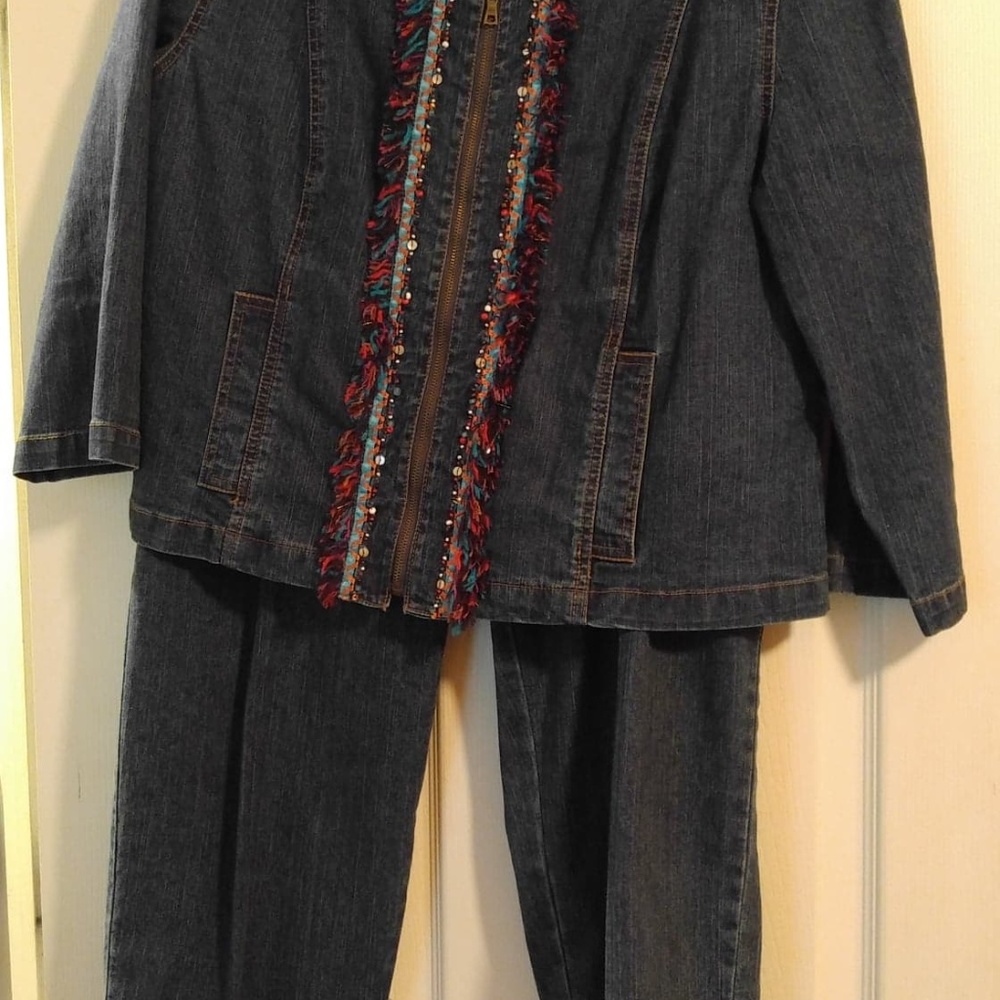 Denim Capri 2 Pieced Set - A1201